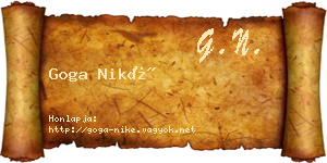 Goga Niké névjegykártya